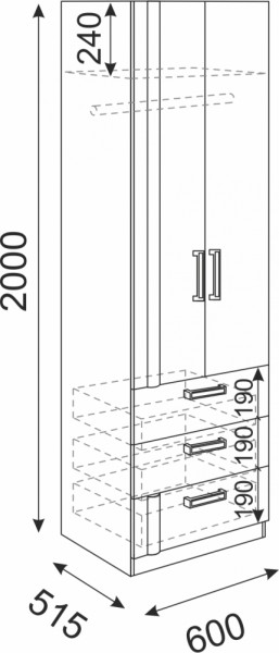 Шкаф с ящиками Волкер М4 (Риннер) в Сысерти - sysert.mebel-e96.ru