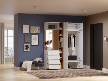Прихожая Прага модульная, белый (Handis) в Сысерти - sysert.mebel-e96.ru