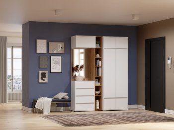 Прихожая Прага модульная, белый (Handis) в Сысерти - sysert.mebel-e96.ru