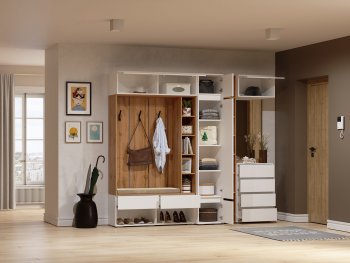 Прихожая Прага модульная, белый (Handis) в Сысерти - sysert.mebel-e96.ru