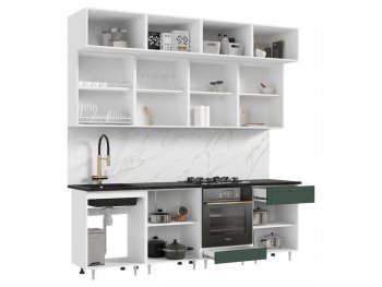 Кухонный гарнитур Престиж 2400 мм браш грин (Миф) в Сысерти - sysert.mebel-e96.ru