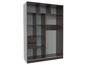 Шкаф-купе ПШ-2.9 1500 Вставка МДФ/стекло Венге (Росток) в Сысерти - sysert.mebel-e96.ru