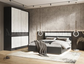Кровать парящая Роджина графит/крафт белый (Миф) в Сысерти - sysert.mebel-e96.ru