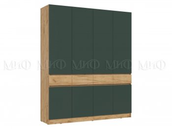 Шкаф 2000 мм 4-х ств. Роджина крафт/изумруд (Миф) в Сысерти - sysert.mebel-e96.ru