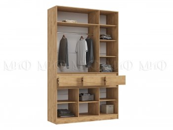 Шкаф 1500 мм 3-х створчатый Роджина крафт/изумруд (Миф) в Сысерти - sysert.mebel-e96.ru