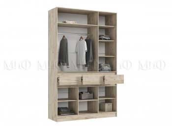 Шкаф 1500 мм 3-х створчатый Роджина крафт серый/кашемир (Миф) в Сысерти - sysert.mebel-e96.ru