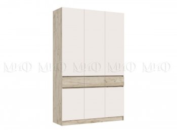 Шкаф 1500 мм 3-х створчатый Роджина крафт серый/кашемир (Миф) в Сысерти - sysert.mebel-e96.ru