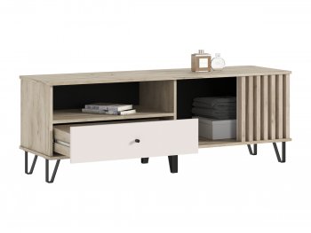 Тумба ТВ (1500) Роджина крафт серый/кашемир (Миф) в Сысерти - sysert.mebel-e96.ru