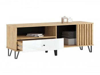 Тумба ТВ (1500) Роджина крафт/белый (Миф) в Сысерти - sysert.mebel-e96.ru