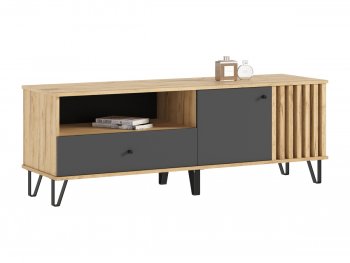 Тумба ТВ (1500) Роджина крафт/графит (Миф) в Сысерти - sysert.mebel-e96.ru