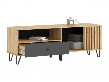 Тумба ТВ (1500) Роджина крафт/графит (Миф) в Сысерти - sysert.mebel-e96.ru