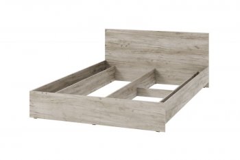 Кровать двуспальная Ронда дуб крафт серый/белый (ИЦ) в Сысерти - sysert.mebel-e96.ru