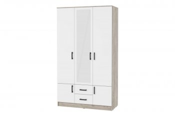 Шкаф 1200 мм Ронда ШК-3 дуб крафт серый/белый (ИЦ) в Сысерти - sysert.mebel-e96.ru