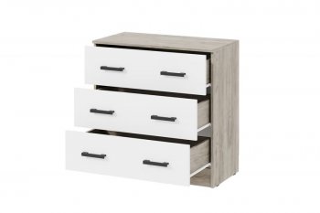 Комод Ронда КМ-02 дуб крафт серый/белый (ИЦ) в Сысерти - sysert.mebel-e96.ru