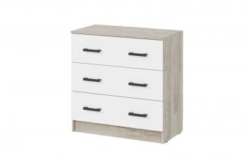 Комод Ронда КМ-02 дуб крафт серый/белый (ИЦ) в Сысерти - sysert.mebel-e96.ru
