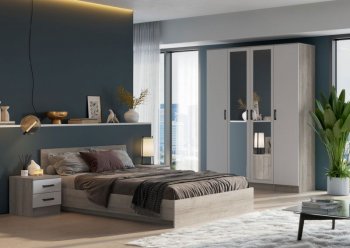 Тумба прикроватная Ронда ТБ дуб крафт серый/белый (ИЦ) в Сысерти - sysert.mebel-e96.ru