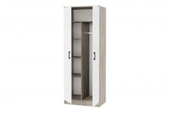 Шкаф 800 мм Ронда ШК-20 дуб крафт серый/белый (ИЦ) в Сысерти - sysert.mebel-e96.ru