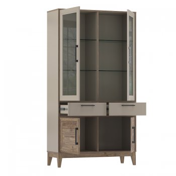 Шкаф витрина 75.02 Сарита со стеклом (Олмеко) в Сысерти - sysert.mebel-e96.ru