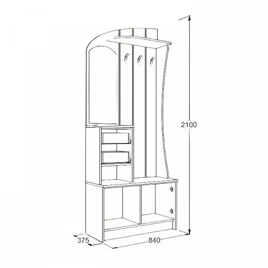 Прихожая Саша-20 в Сысерти - sysert.mebel-e96.ru