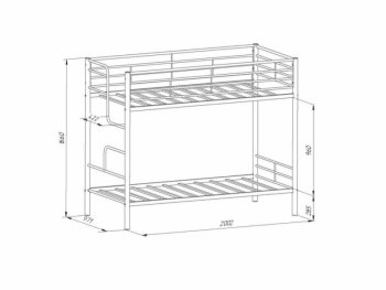 Кровать двухъярусная Севилья-4 Серый в Сысерти - sysert.mebel-e96.ru
