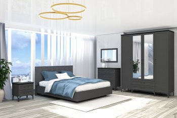Спальный гарнитур Шарм модульный Антрацит (Диал) в Сысерти - sysert.mebel-e96.ru