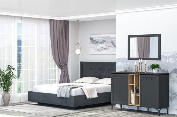 Кровать Шарм (арт.021) настил, Антрацит (Диал) в Сысерти - sysert.mebel-e96.ru
