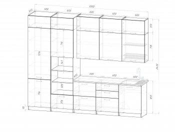Кухонный гарнитур Шелли макси 3000 мм (Герда) в Сысерти - sysert.mebel-e96.ru