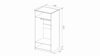 Шкаф 900 мм 2х дверный для платья ШиК-2 (Уголок Школьника 2) в Сысерти - sysert.mebel-e96.ru