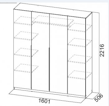 Шкаф 1600 мм ШК-5 белый (СВ) в Сысерти - sysert.mebel-e96.ru