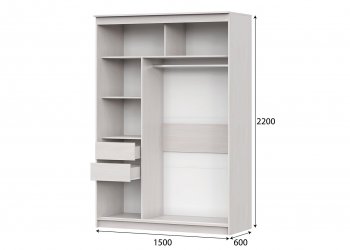 Шкаф-купе 1500 мм №19 (СВ) в Сысерти - sysert.mebel-e96.ru