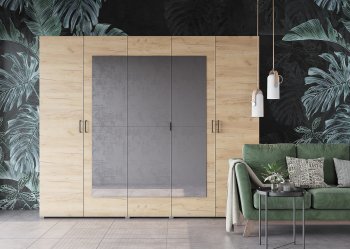 Шкаф распашной 5ств 2500 мм с зеркалом (Гор) в Сысерти - sysert.mebel-e96.ru