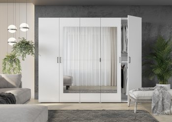 Шкаф распашной 5ств 2500 мм с зеркалом (Гор) в Сысерти - sysert.mebel-e96.ru