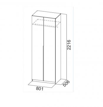 Шкаф 800 мм ШК-5 с антресолью белый (СВ) в Сысерти - sysert.mebel-e96.ru