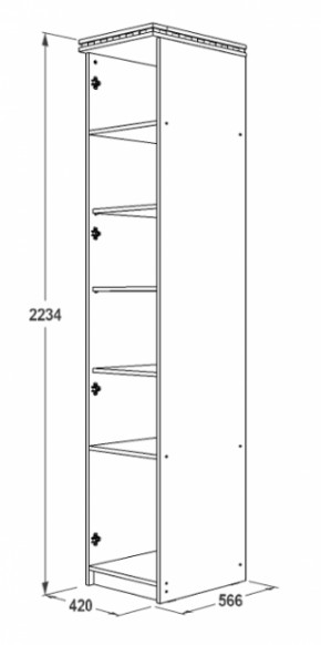 Шкаф 1-но дверный для белья Ольга-13 в Сысерти - sysert.mebel-e96.ru