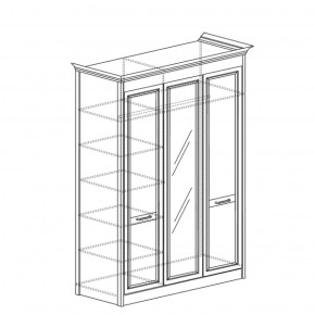 Шкаф 3-дверный с зеркалом Адель 453 (Яна) в Сысерти - sysert.mebel-e96.ru