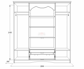 Шкаф 2000 мм для одежды и белья Ольга-10 МДФ в Сысерти - sysert.mebel-e96.ru