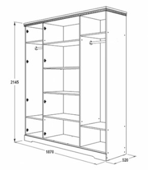 Шкаф 1800 мм для одежды и белья Ольга-12 МДФ в Сысерти - sysert.mebel-e96.ru