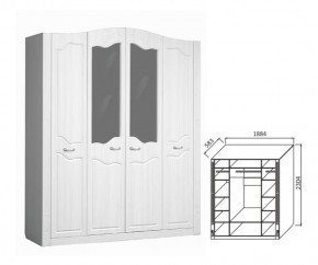 Шкаф 4-х дверный для платья и белья Ева-10 в Сысерти - sysert.mebel-e96.ru | фото