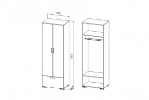 Шкаф Дуся 640 мм, ДШ 67.1, дуб бунратти/цемент в Сысерти - sysert.mebel-e96.ru