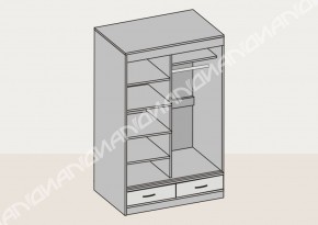 Шкаф-купе 2-х дверный с ящиками и зеркалом (арт. 008) 1150 мм (Диал) в Сысерти - sysert.mebel-e96.ru