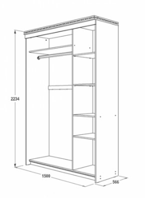 Шкаф-купе 1500 мм 3-х дверный Ольга-13 в Сысерти - sysert.mebel-e96.ru