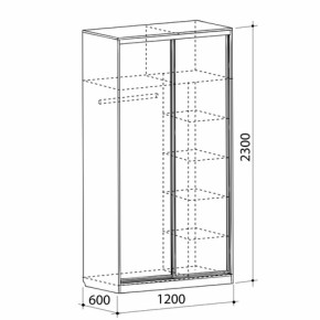 Шкаф-купе Рио 1-600 Бабочки (полки справа) в Сысерти - sysert.mebel-e96.ru