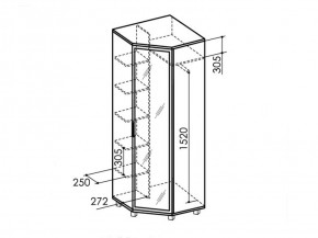 Шкаф угловой с зеркалом West (Риннер) в Сысерти - sysert.mebel-e96.ru