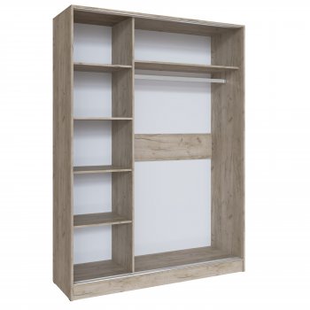 Шкаф-купе Стиль-2 1600 мм крафт белый/крафт серый (Текс) в Сысерти - sysert.mebel-e96.ru