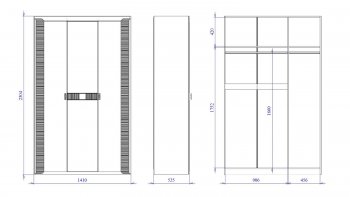 Шкаф 1400 мм 3-дверный Сиде (СБК) в Сысерти - sysert.mebel-e96.ru