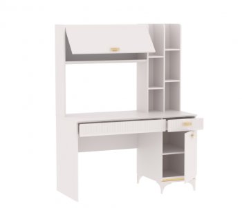 Стол письменный с надстройкой Сиде Белый (СБК) в Сысерти - sysert.mebel-e96.ru