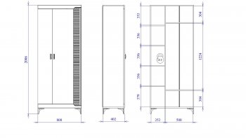 Шкаф 800 мм 2-дверный NEW Сиде Белый (СБК) в Сысерти - sysert.mebel-e96.ru