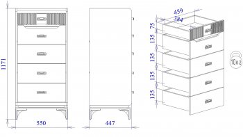 Комод высокий Сиде Белый (СБК) в Сысерти - sysert.mebel-e96.ru