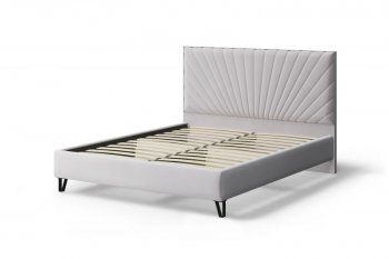 Кровать Сильвия мягкая Moonlight (серо-бежевый), 1600 (МЛК) в Сысерти - sysert.mebel-e96.ru
