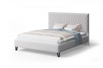 Кровать Сильвия мягкая Moonlight (серо-бежевый), 1600 (МЛК) в Сысерти - sysert.mebel-e96.ru
